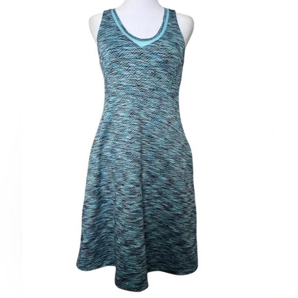 MPG Teal Black Sport Dress Spring Summer Casual Athletic Wear Racer Back Travel